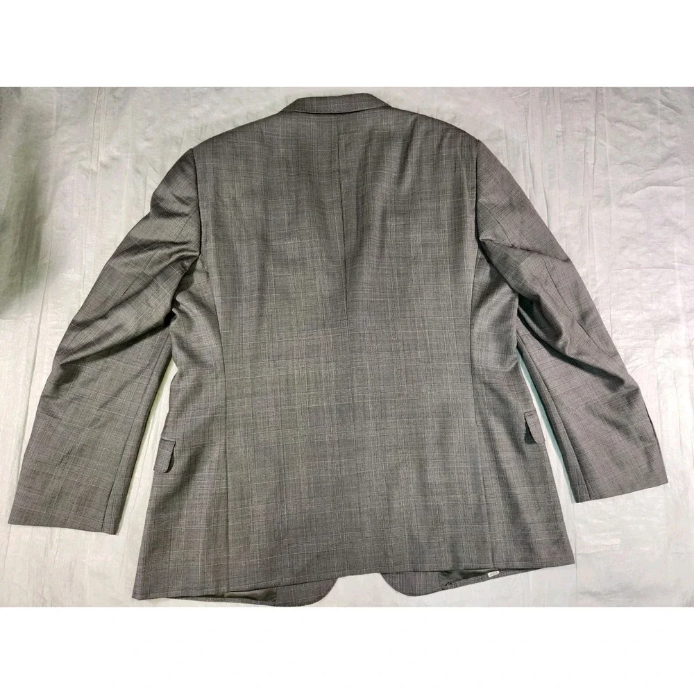 J Hilburn Custom Contemporary Wool Gray Two Button Blazer 47R Vitale Barberis J.